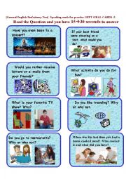 English Worksheet: GEPT ORAL CARDS-5