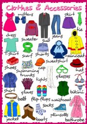 English Worksheet: Clothes and accessories - poster