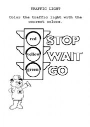 English Worksheet: Traffic light