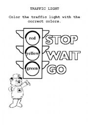 Traffic light - ESL worksheet by Crikinha