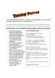 English Worksheet: Turning Points (Speaking Class)