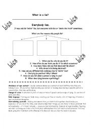 English Worksheet: Why do we lie? (Speaking activity)