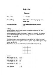 English Worksheet: Ice Breaker Squares