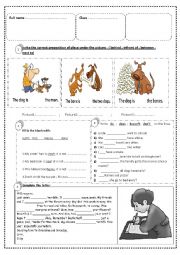 English Worksheet: prepositions of place