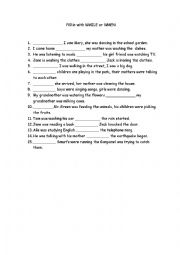 English Worksheet: while -when