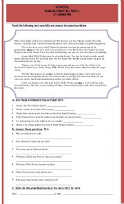 English Worksheet: Test for 9th grades