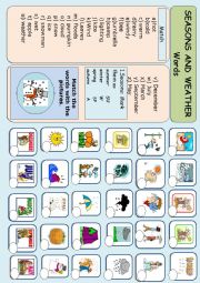 English Worksheet: Seasons and weather words