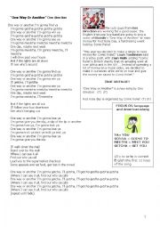 English Worksheet: One Way Or Another - One direction