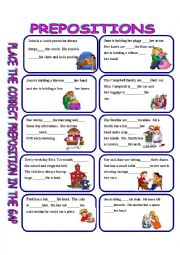 English Worksheet: PREPOSITIONS