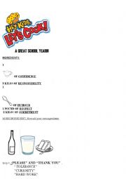 English Worksheet: Recipe for a GREAT school YEAR