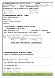 English Worksheet: common core quiz for Moroccan students