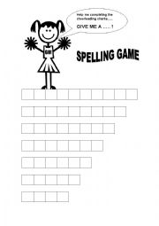 English Worksheet: Cheerleader Spelling Game
