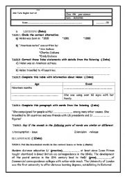 English Worksheet: Mid-term test N 2