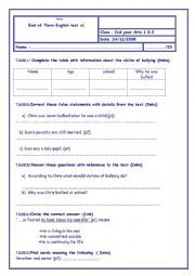 English Worksheet: End of term test n:1