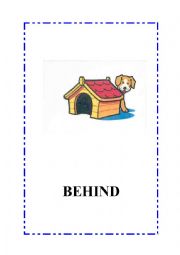 English Worksheet: Preposition flashcards.5 flashcards, editable