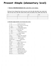 English Worksheet: Present simple