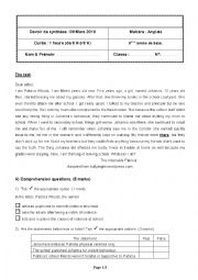 English Worksheet: 9th form test( 2 nd term)