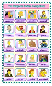 The Simpsons Series: Occupations Pictionary 1