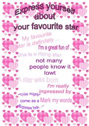 English Worksheet: Express yourself about your favourite star