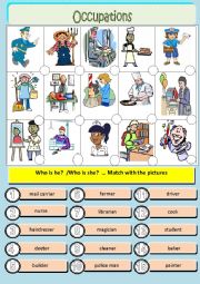 English Worksheet: Occupations part 1