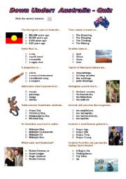 Down Under - Australia Quiz (Multiple Choice)