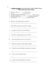 English Worksheet: Relative Pronouns