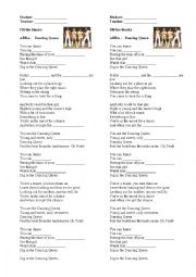 English Worksheet: ABBA Dancing Queen 