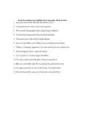 English Worksheet: relative clauses