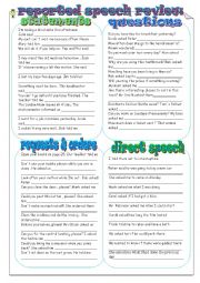 English Worksheet: Reported speech review