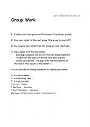 English Worksheet: Produce your own game cards (explaining words/terms)
