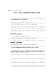 English Worksheet: Global Issues for students: Human Rights