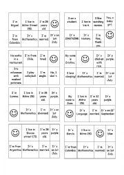 English Worksheet: Personal questions and answers bingo