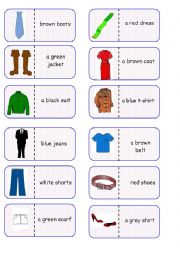 English Worksheet: Clothes domino 