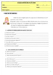 English Worksheet: Englsih test