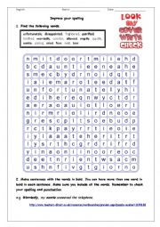 English Worksheet: Improve your spelling
