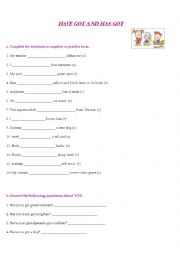 English Worksheet: Have got and Has got