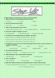 English Worksheet: STEP UP MOVIE ACTIVITY