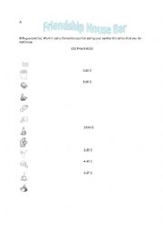English Worksheet: FriendShip House Bar