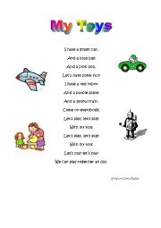 English Worksheet: My toys