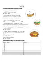 English Worksheet: Food talk