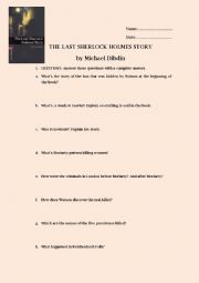 English Worksheet: The last Sherlock Holmes Story exam