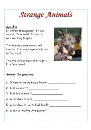 Six Easy Readers - Strange Animals Set 1