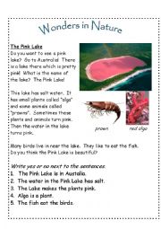 English Worksheet: Six Easy Readers - Wonders of Nature