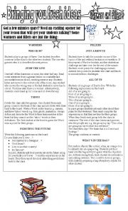 English Worksheet: Warmers and Fillers