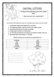 English Worksheet: Capital Letters