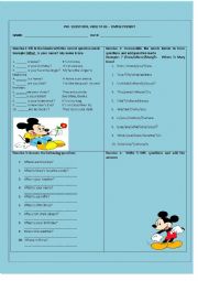 English Worksheet: WH- Questions - Verb to be
