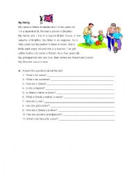 English Worksheet: Family