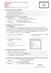 English Worksheet: Quiz- Passive Voice- 10th grades