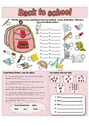 English Worksheet: Back to school