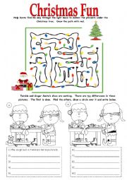 English Worksheet: Christmas Fun - 1